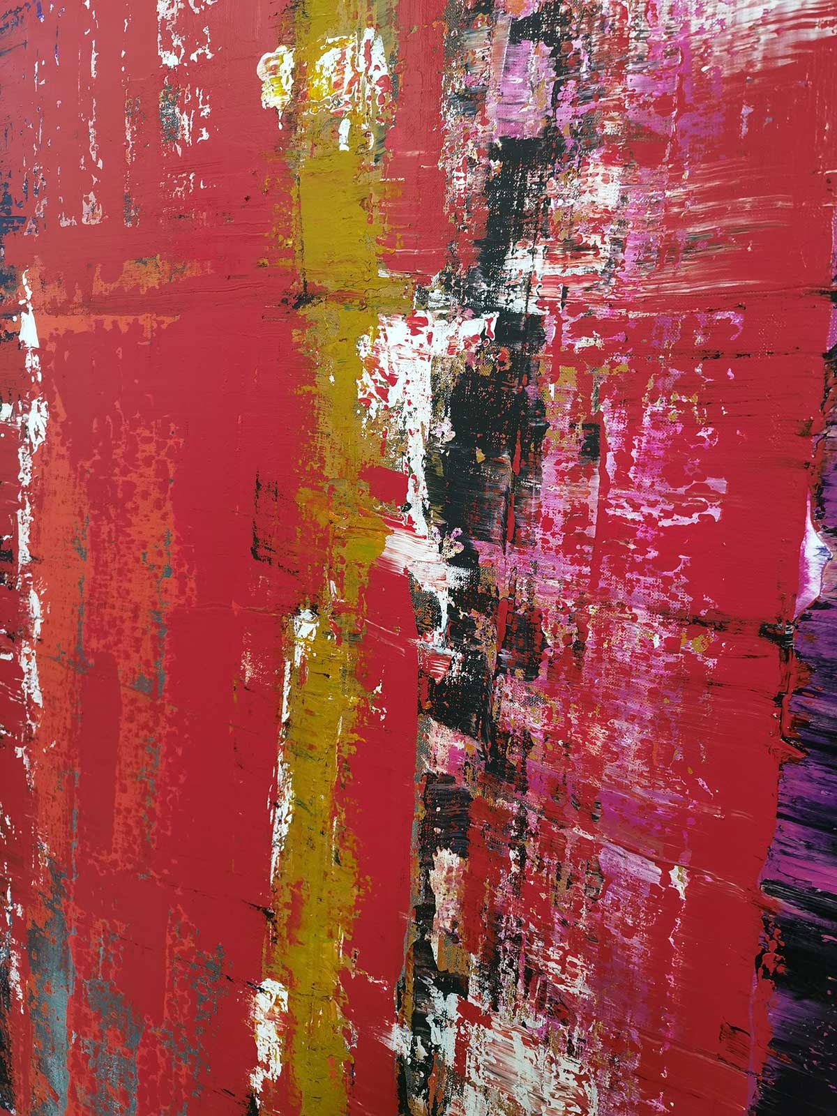 Красная абстракция картина на холсте 120х100 см / картина для интерьера на холсте масло