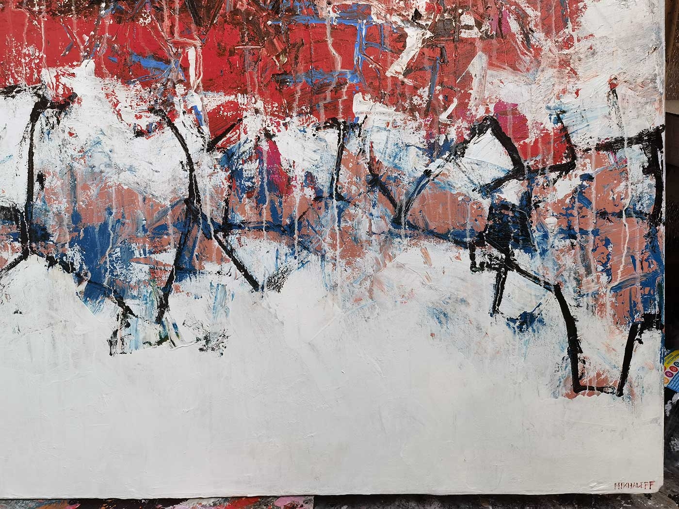 Картина“Белый звук 3” абстракция маслом на холсте 140×100 cm авторская