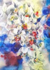 Картина абстракция Цветы Картина с орхидеей